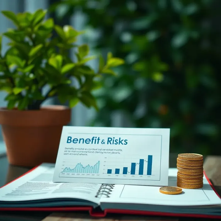 Visual guide depicting key benefits and risks associated with funded accounts for traders and investors