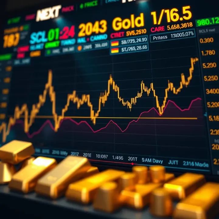 Gold Price Trends and Market Indicators for the Upcoming Week Chart showing recent fluctuations in gold prices with key trend indicators