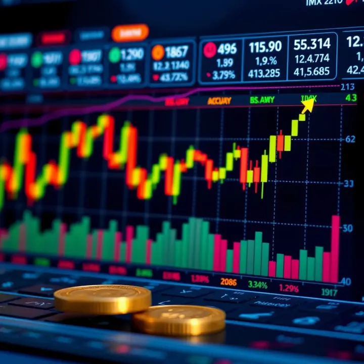 Graph depicting the upward and downward trends in IMX cryptocurrency price with market indicators