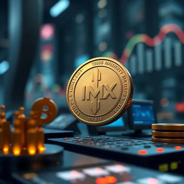 Visualization of blockchain technology and potential applications of IMX coin in digital finance