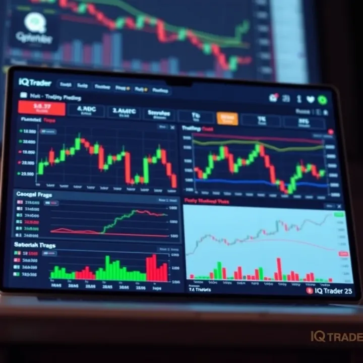 User-friendly IQ Trader platform dashboard showing stock market charts and trading options