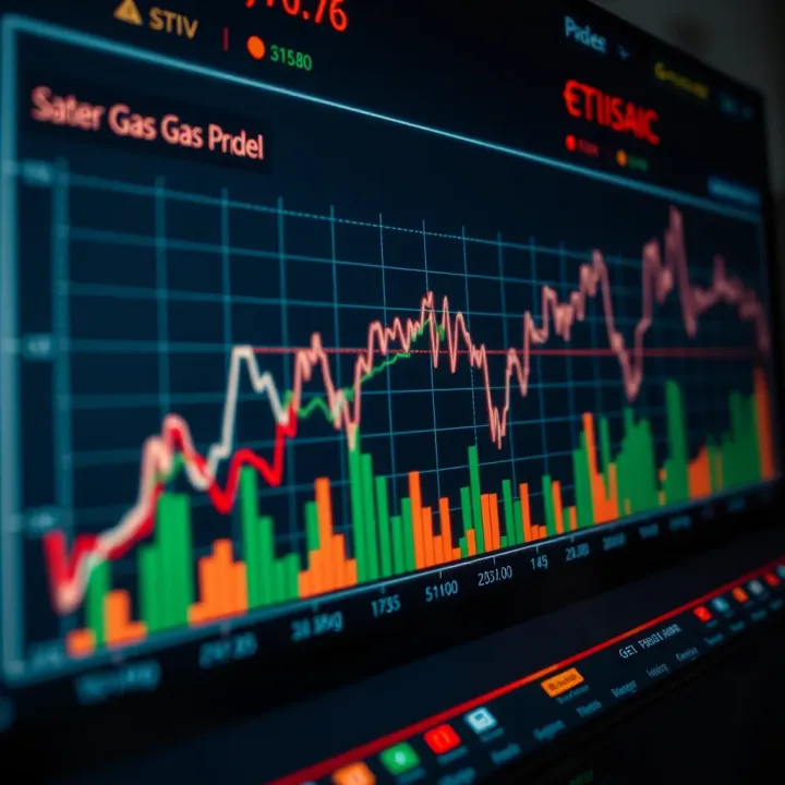 Graph showing natural gas price fluctuations influenced by market and geopolitics