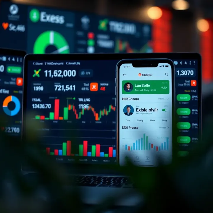 Dashboard displaying trading account overview on Exness Go app interface