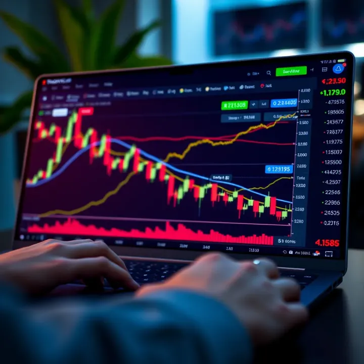 User interface of TradingView.com showing chart customization options and sharing features