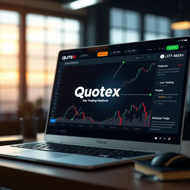 Overview of Quotex Trading Platform Features Diagram illustrating key features and interface elements of the Quotex online trading platform