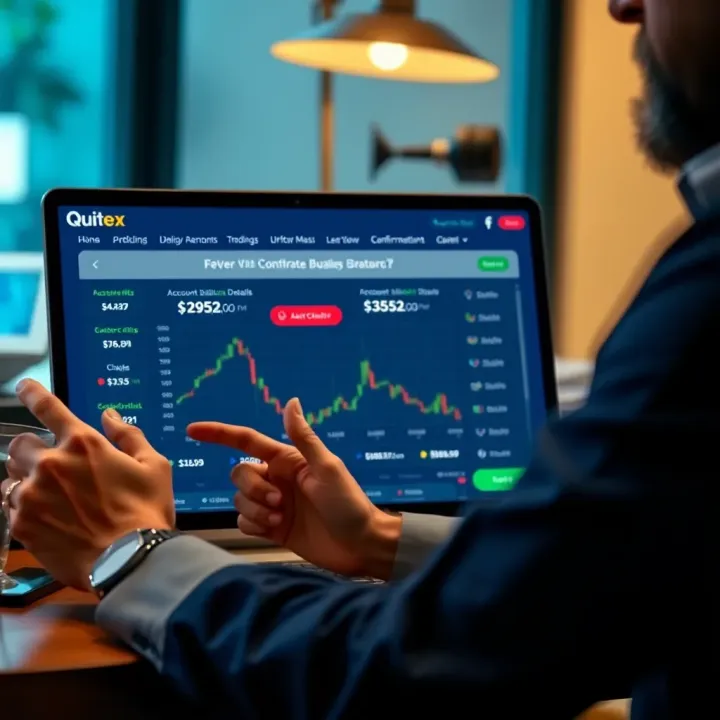 A user reviewing account balance and withdrawal confirmation on a trading platform