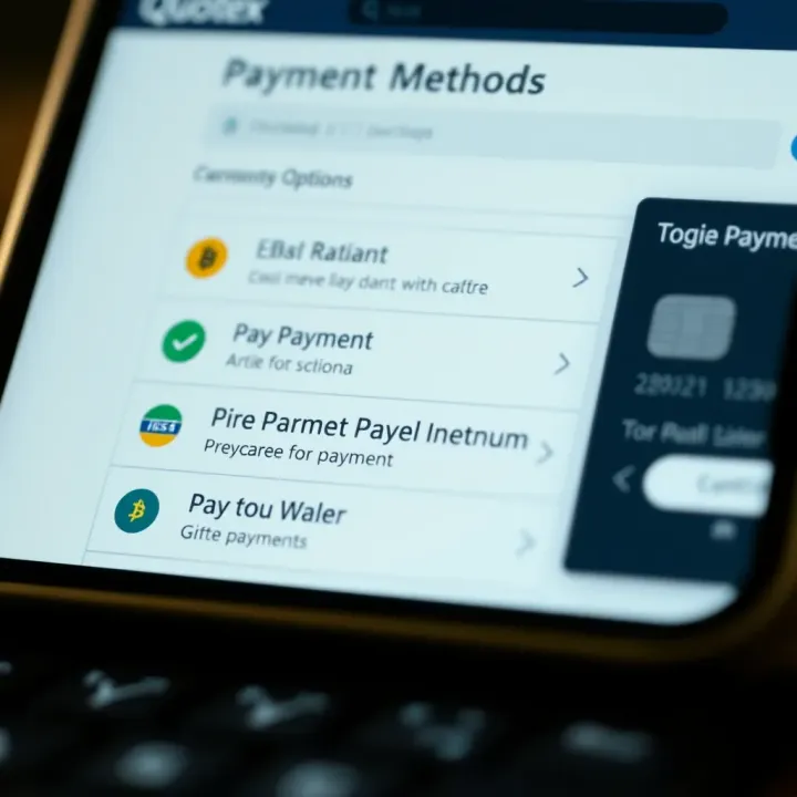 A digital wallet interface showing multiple payment options available for transactions