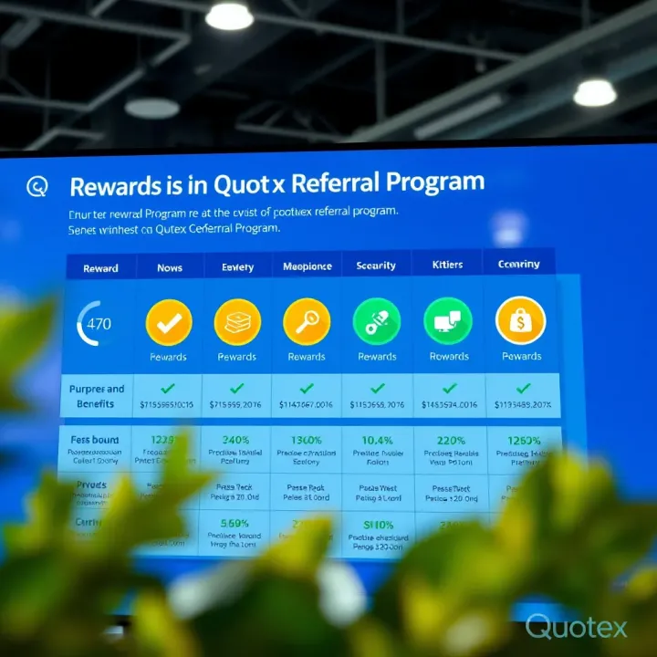 Overview of Rewards in Quotex Referral Program Graph displaying various rewards and benefits available through the Quotex referral program