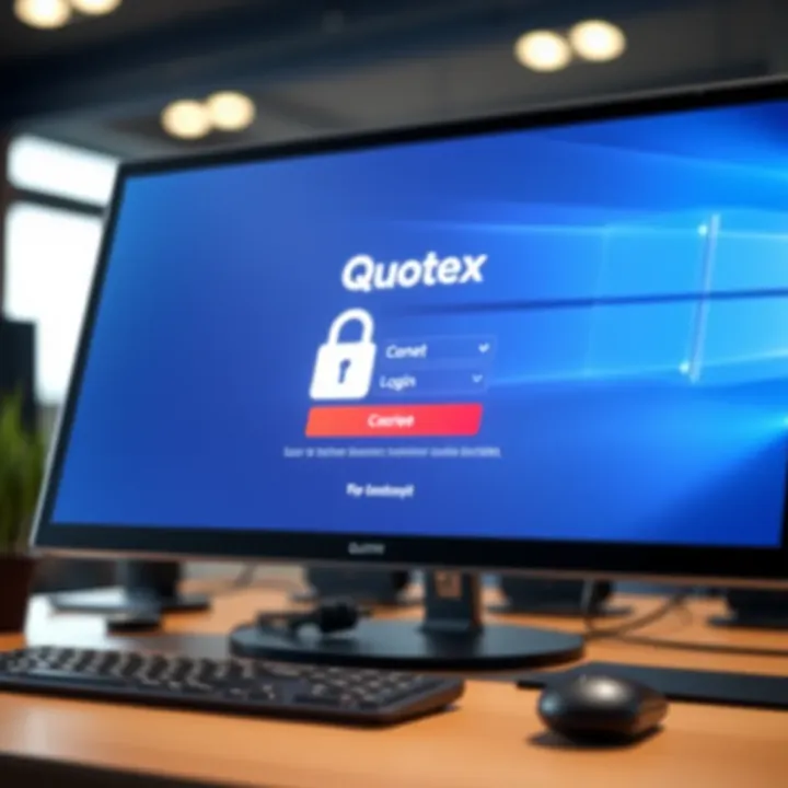 Secure Login Screen for Quotex on PC Secure login screen showing encrypted connection for safe access to Quotex on a computer