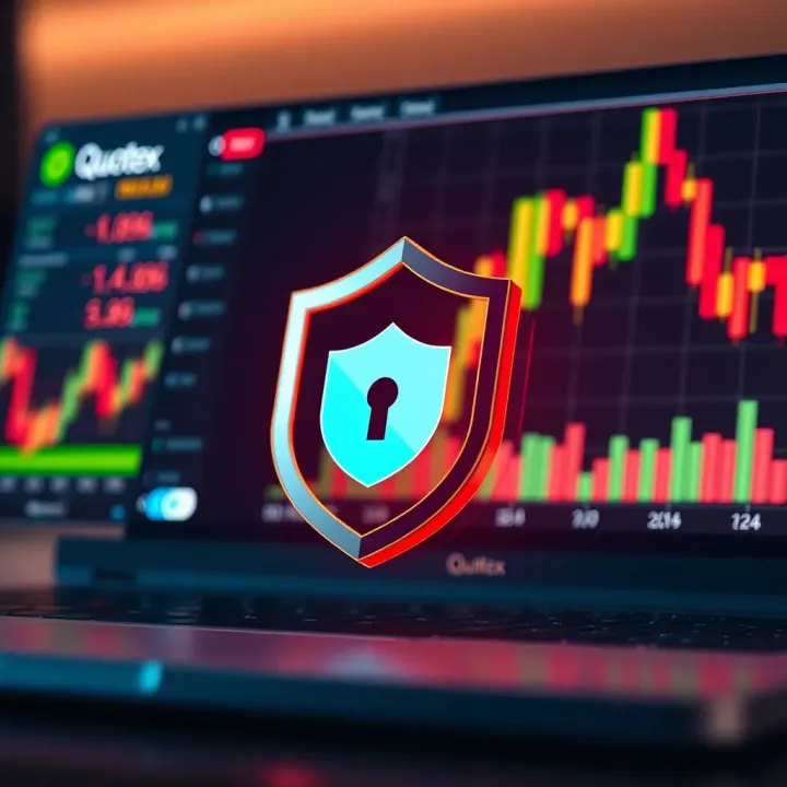 Secure Trading Features of Quotex Platform Security shield icon symbolizing safety and protection in online trading