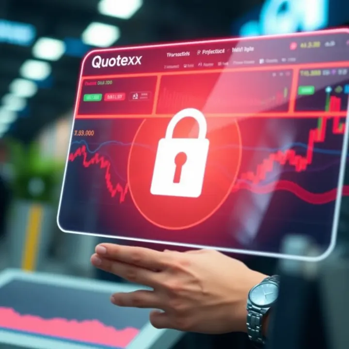 Illustration of secure transaction and withdrawal process on Quotex platform
