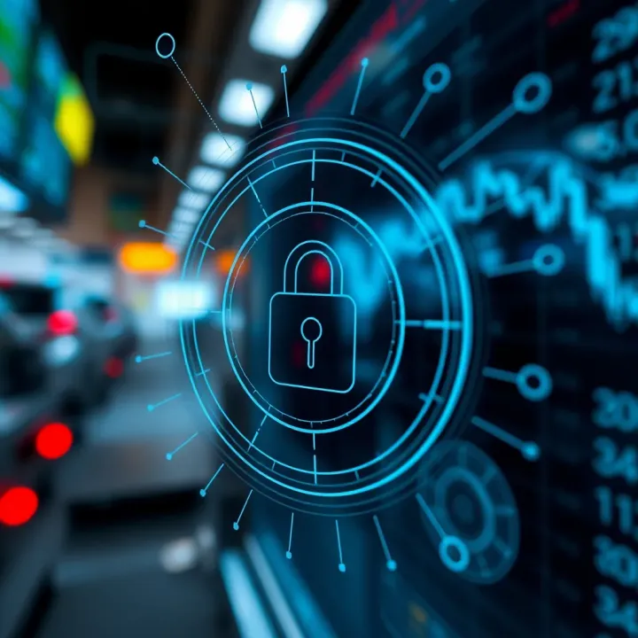 Visual representation of security features and encryption technology for online trading