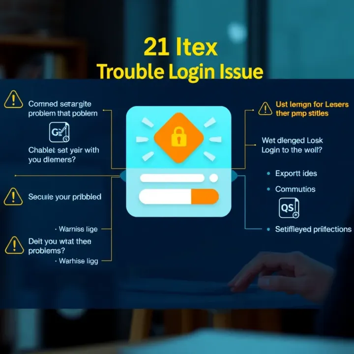 Common Login Issue Troubleshooting for Qutex Users Graphical representation of troubleshooting common login problems with checklists and warning icons