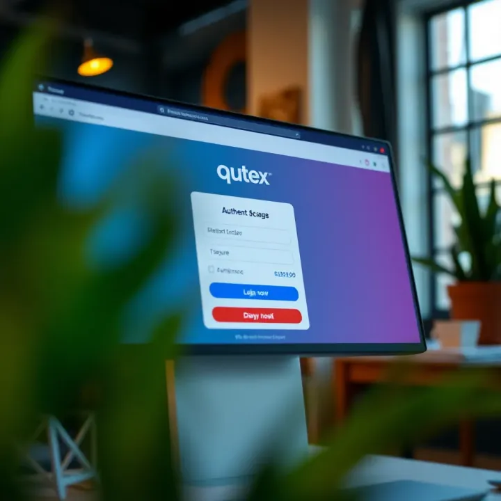 Secure Access to Qutex Trade Platform Qutex Trade user interface displaying login screen with secure authentication options