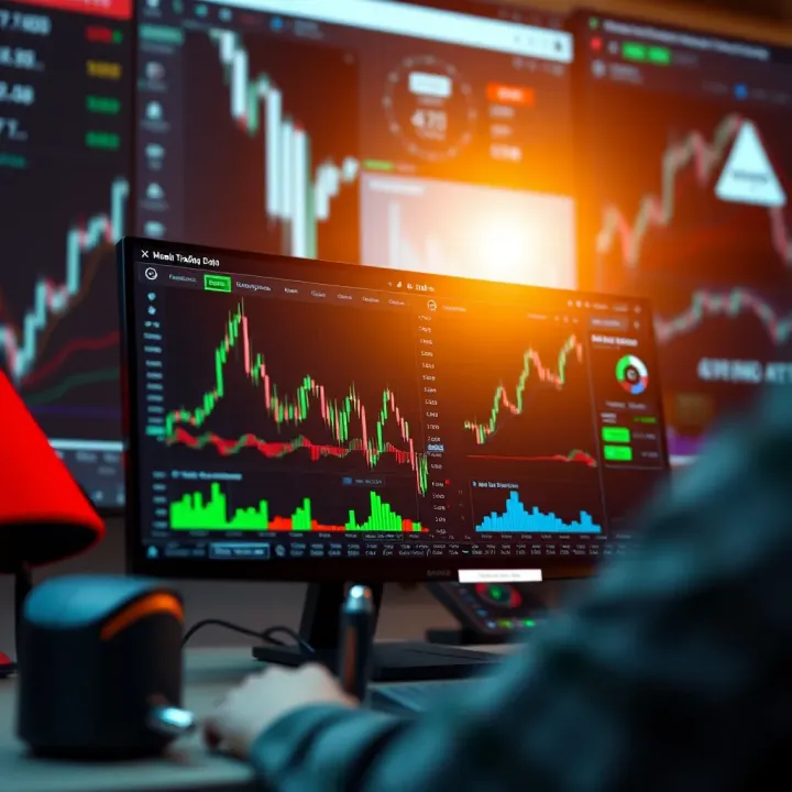 Overview of QX Broker.com trading platform interface with charts and market data