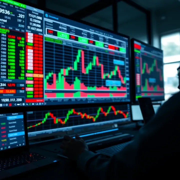 Overview of QX Broker's trading platform interface showing charts and market data