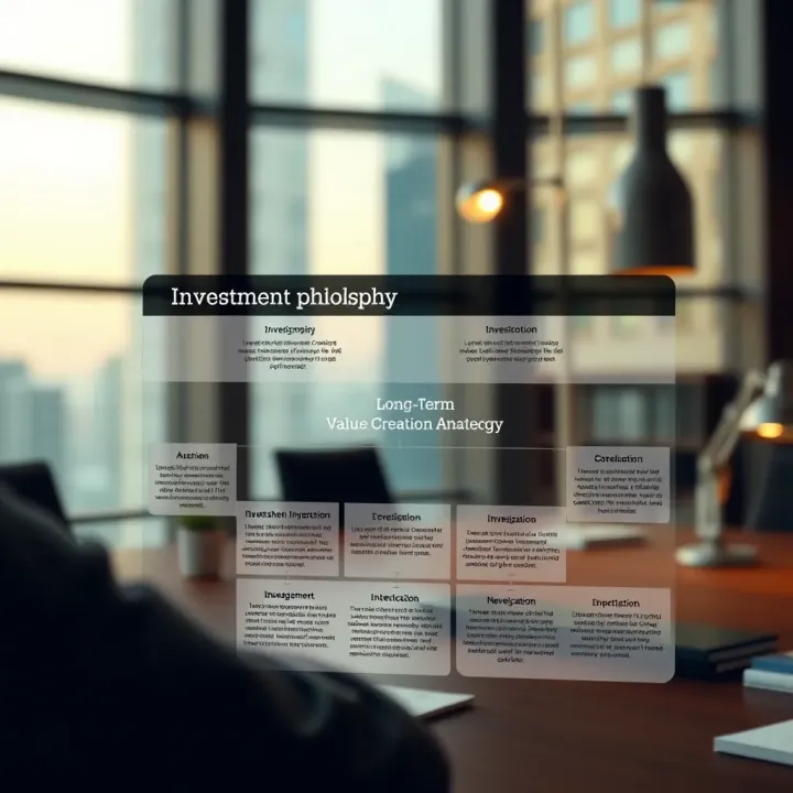 Investment Philosophy and Value Creation Strategy by Radhakishan Damani Diagram showing investment philosophy and long-term value creation approach employed by Radhakishan Damani