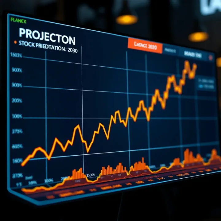 Graph depicting future stock price projections for a leading industrial company