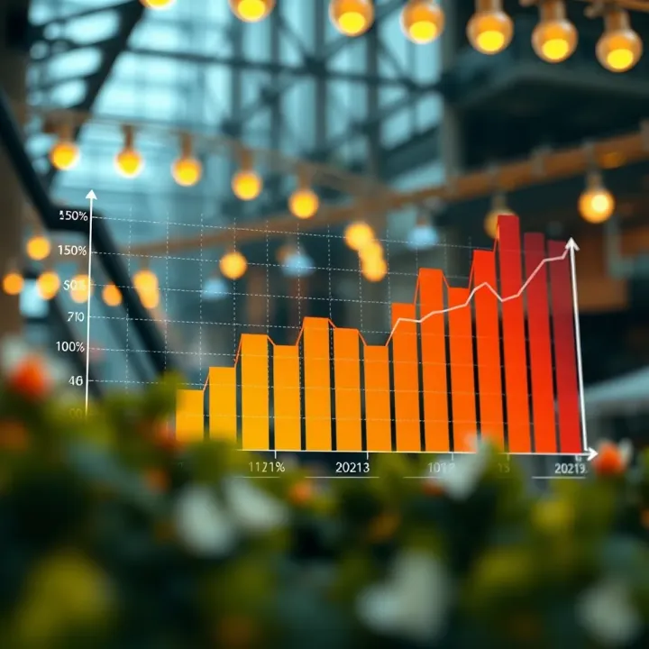Graph showing upward trend in Reliance Industries' market performance reflecting strategic growth targets