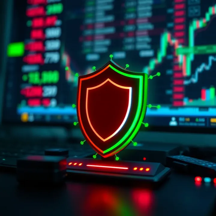 Ensuring Security and Compliance in Trading Applications Digital security shield icon representing protection of personal and financial data in trading apps