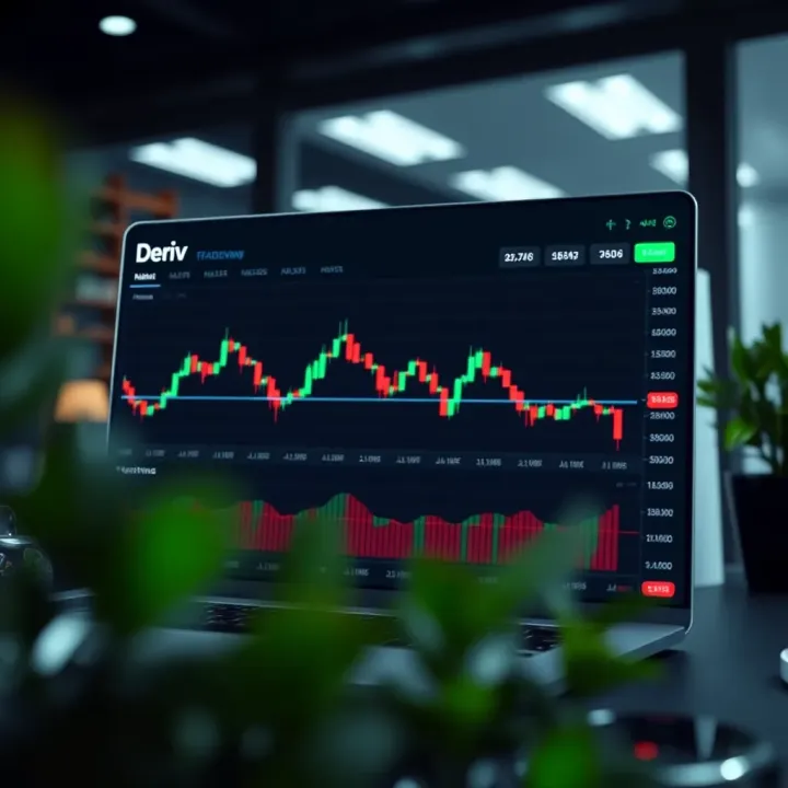 Screenshot showing TradingView advanced charting interface integrated with Deriv platform