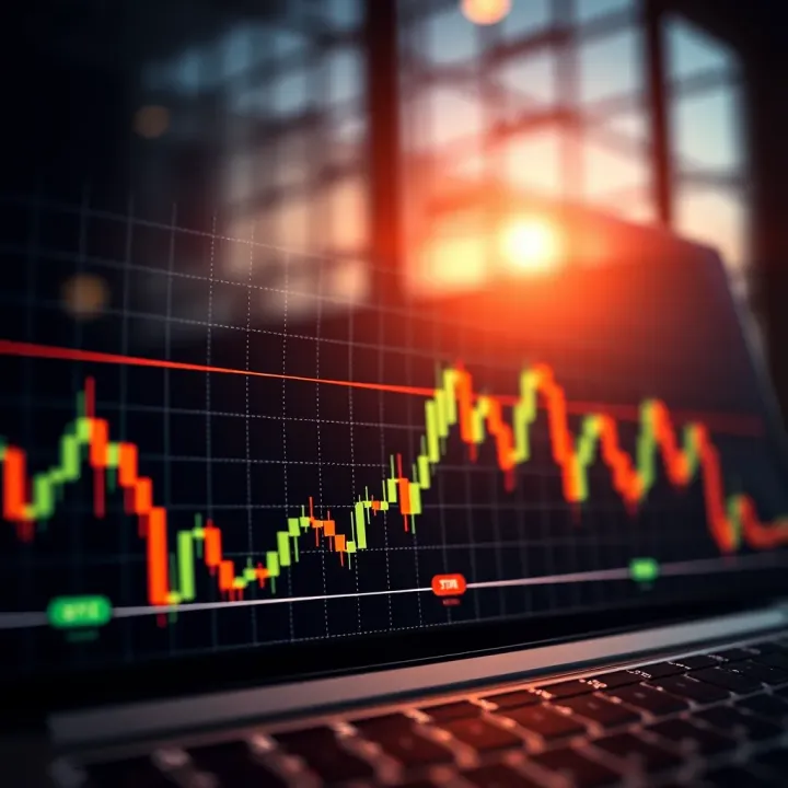 Graph depicting a stock chart reaching a new highest price level indicating an all-time high