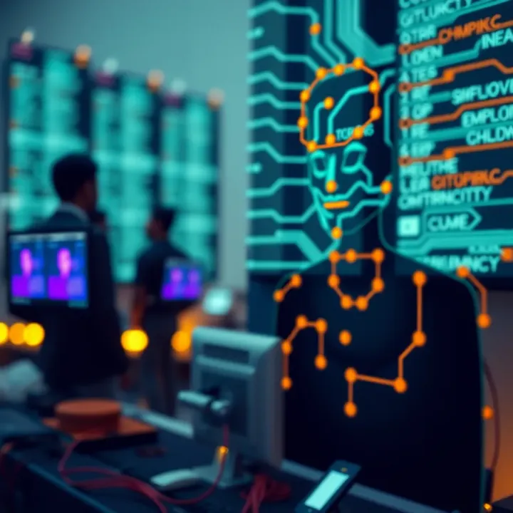 Visual representation of Bitcode AI applications in Indian technology sector showing automation and innovation
