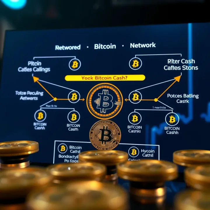 Diagram illustrating the differences and similarities between Bitcoin and Bitcoin Cash networks