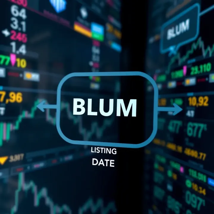 Diagram illustrating key factors influencing the Blum listing date in stock market listings