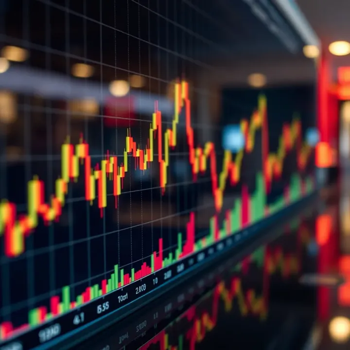 Graph illustrating currency exchange rates and market trends in foreign exchange trading