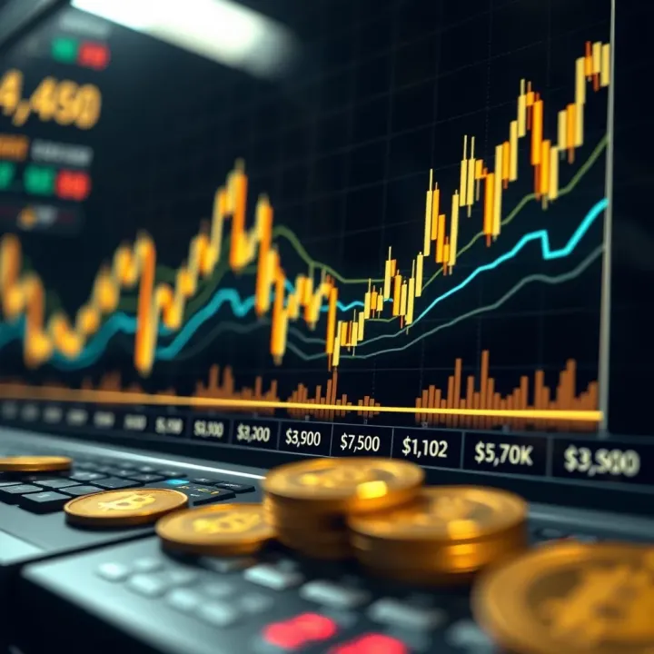 Graph showing trends and fluctuations in the price of Dogecoin with market indicators