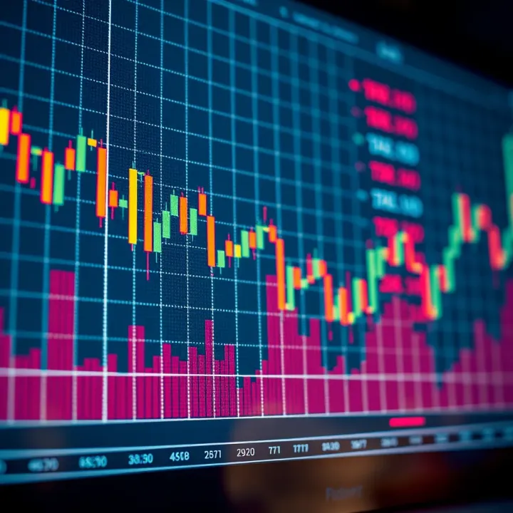 Graph showing price movements with fixed time intervals highlighted