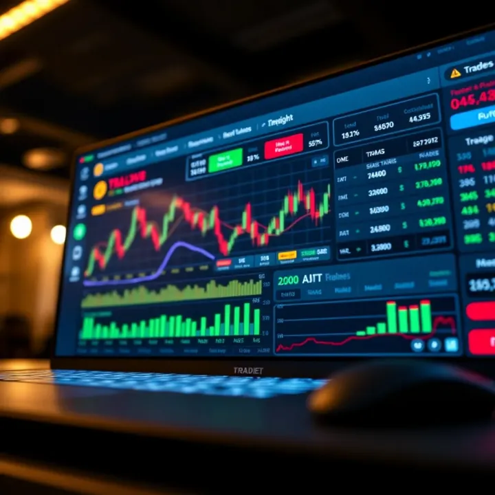 Dashboard of a trading application showing market trends and user portfolio