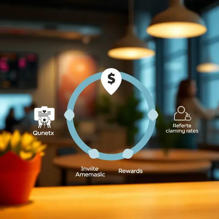 Diagram showing how users invite others to join the Quotex platform and earn rewards