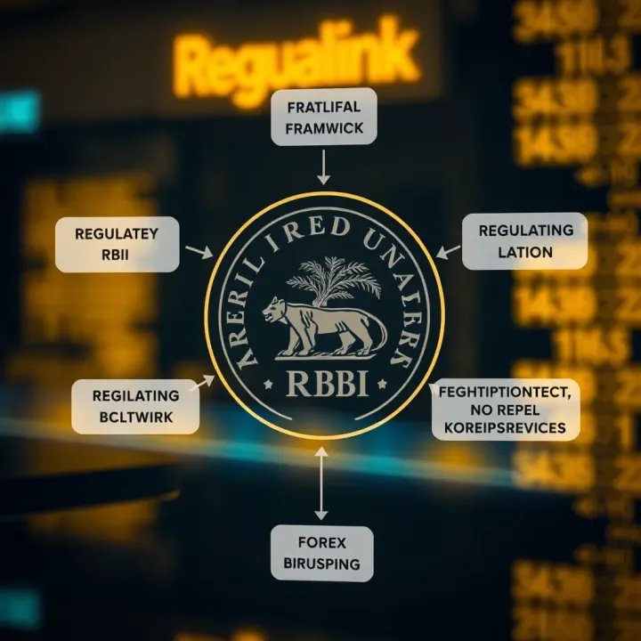 Diagram illustrating the regulatory framework of RBI approved forex brokers in India