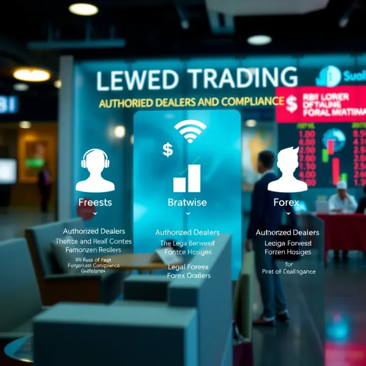 Authorized Dealers and Compliance in Legal Forex Trading India Graphic showing authorized dealers facilitating legal forex transactions and compliance guidelines in India